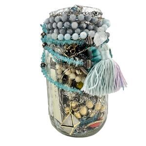2lb 11oz Jewelry Jar Vintage to Modern Necklaces Bracelets Earrings Mixed Lot